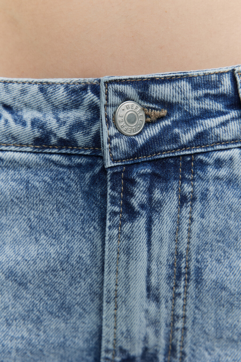 Джинсы wide широкие со средней посадкой - цвет голубой - 5