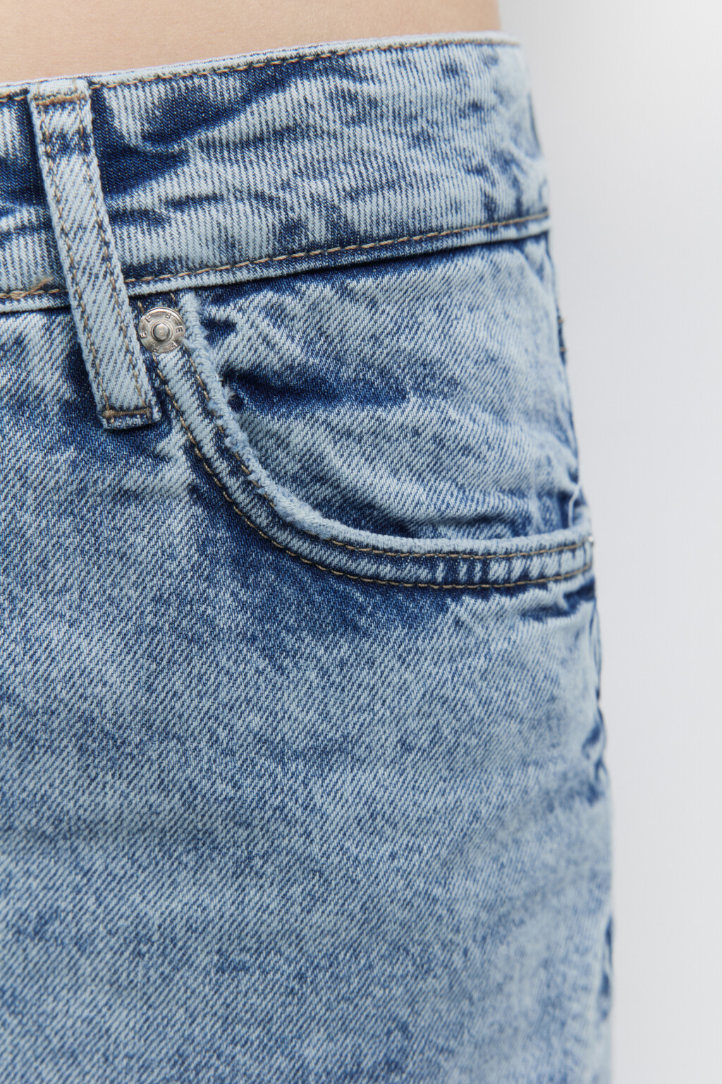 Джинсы wide широкие со средней посадкой - цвет голубой - 6