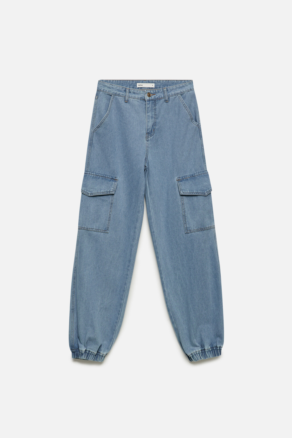 Джинсы-джоггеры широкие с карманами карго - цвет голубой - 7
