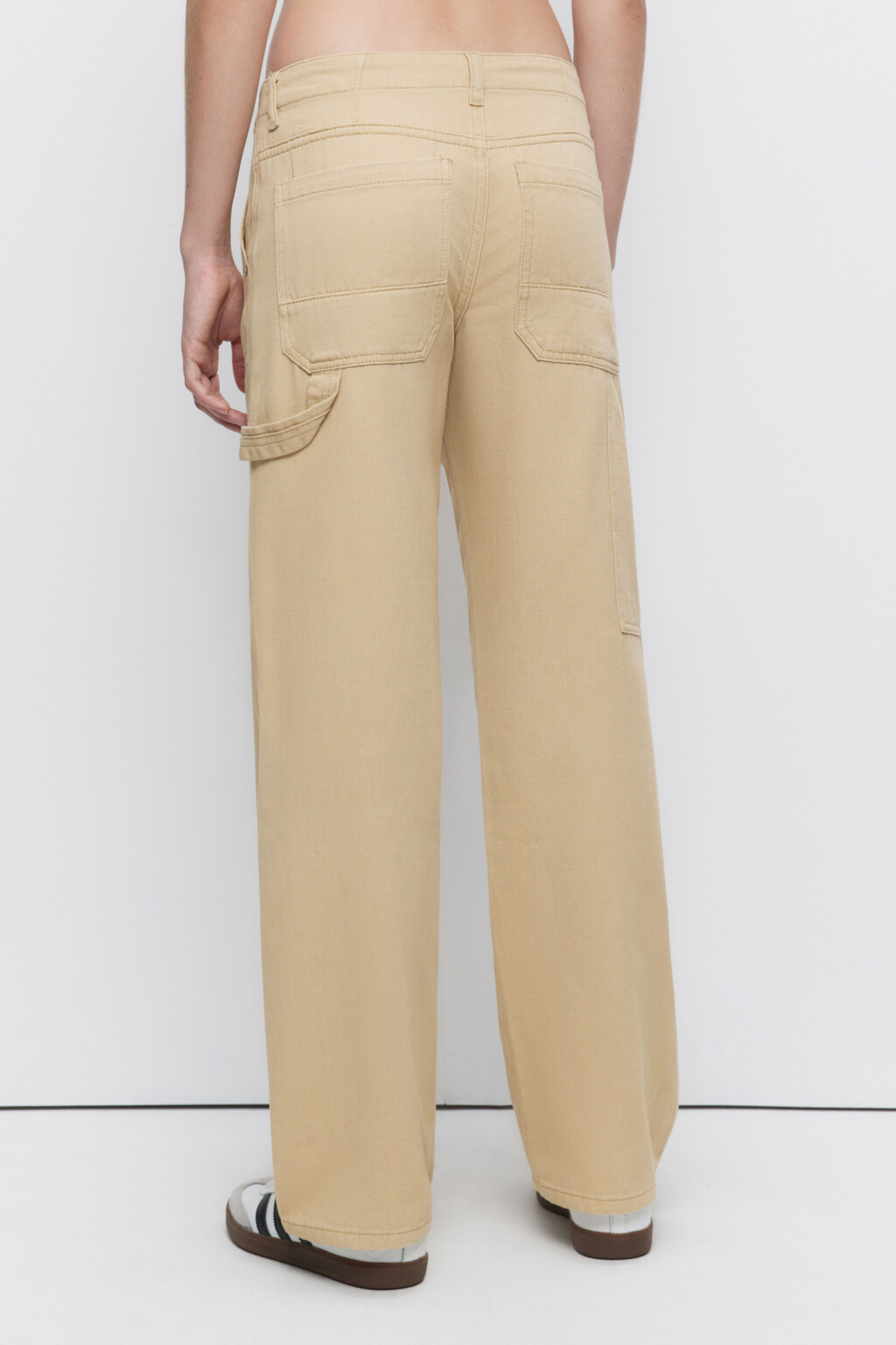 Джинсы carpenter широкие с накладными карманами - цвет бежевый - 3