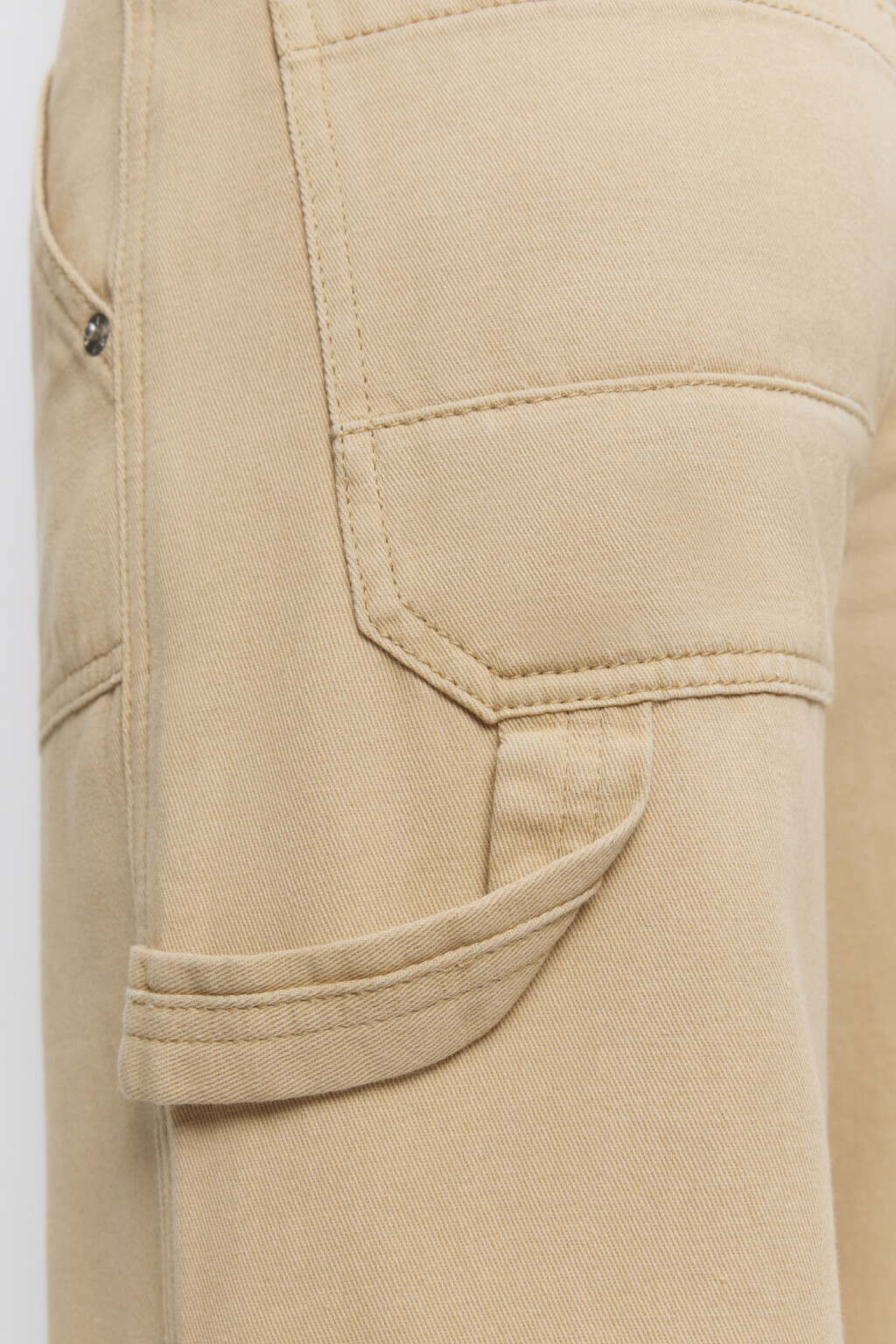 Джинсы carpenter широкие с накладными карманами - цвет бежевый - 5