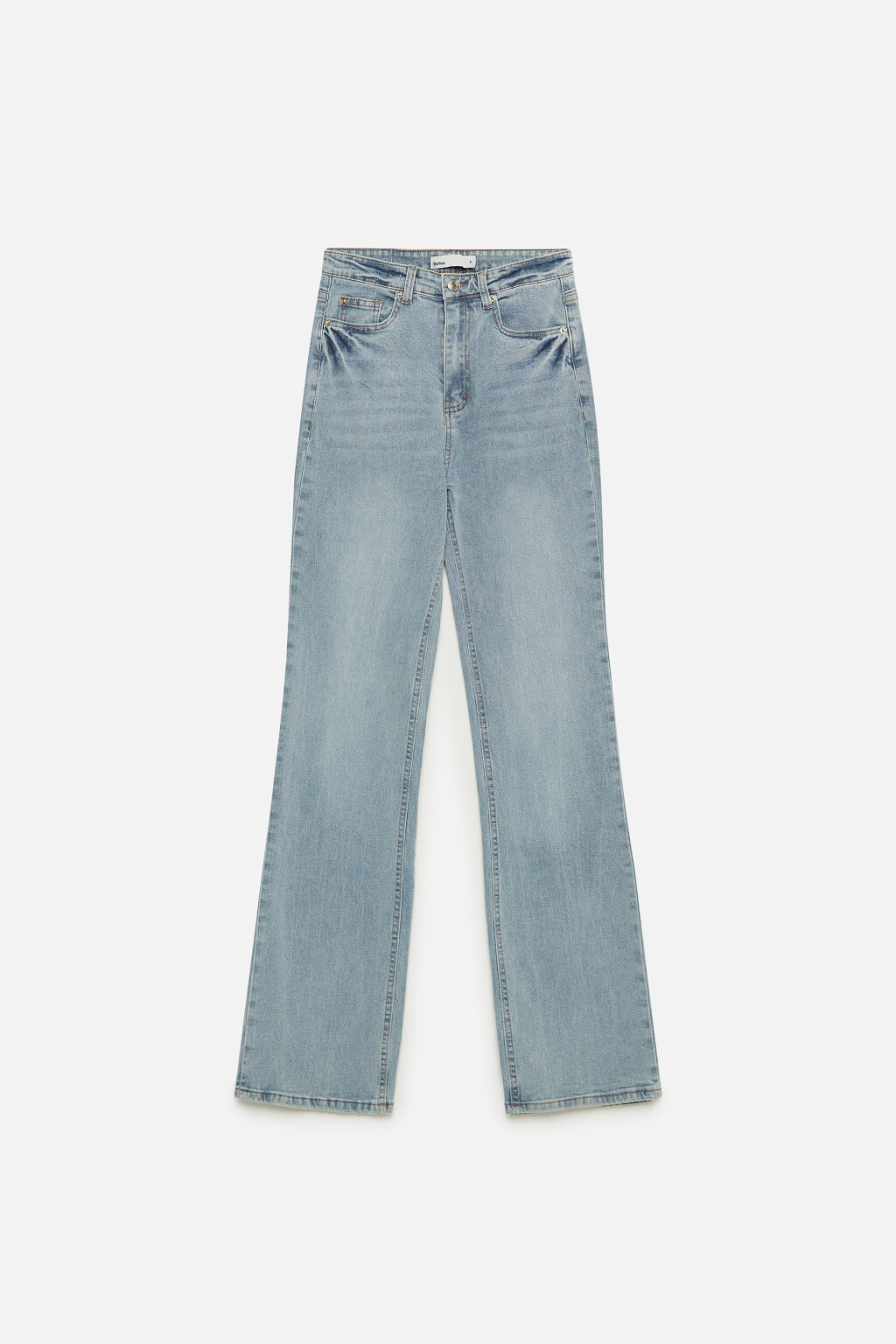 Джинсы клеш облегающие с высокой посадкой - цвет голубой - 1