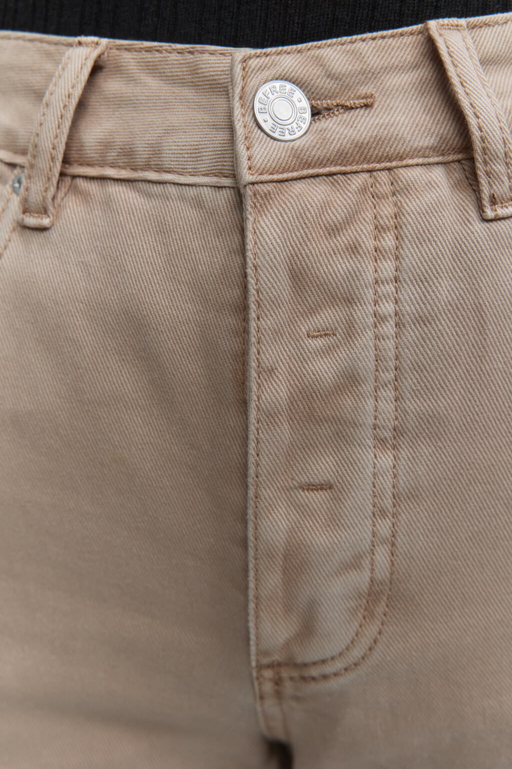 Джинсы широкие бежевые с высокой посадкой - цвет бежевый - 6