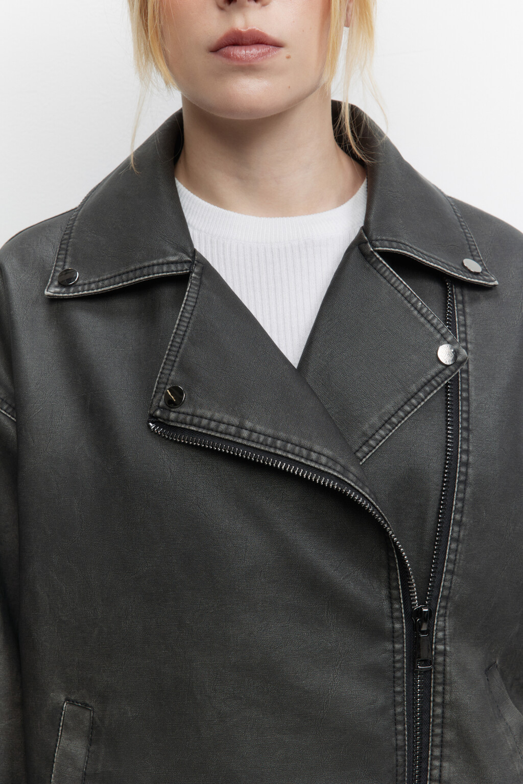 Куртка-косуха с состаренным эффектом - цвет мультиколор - 3