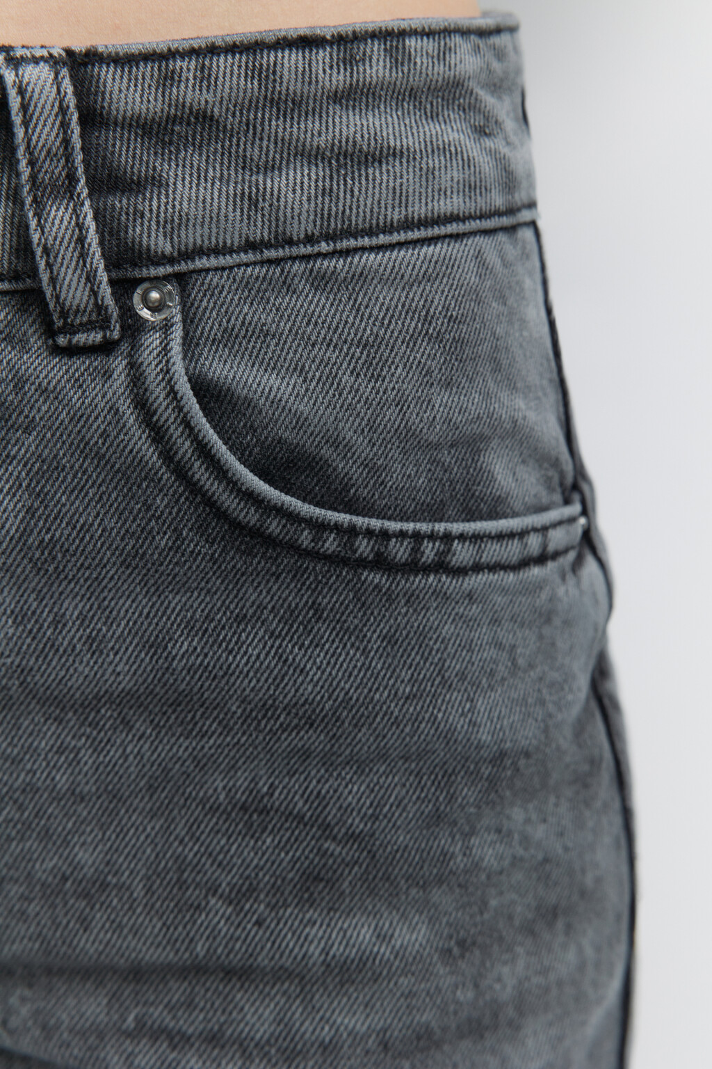 Джинсы straight прямые вареные со средней посадкой - цвет серый - 6