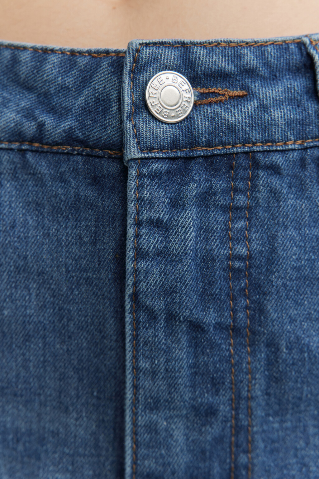 Юбка-карандаш до колена джинсовая с высокой посадкой - цвет голубой - 5