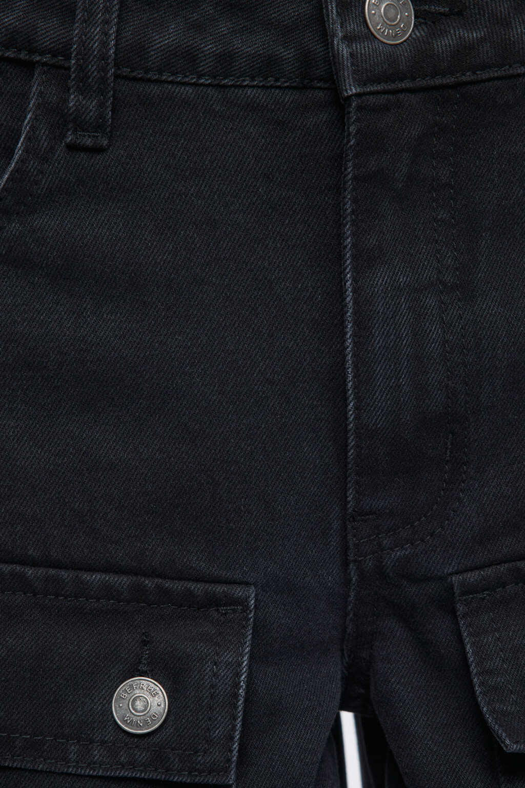 Джинсы карго широкие с большими карманами - цвет черный - 6