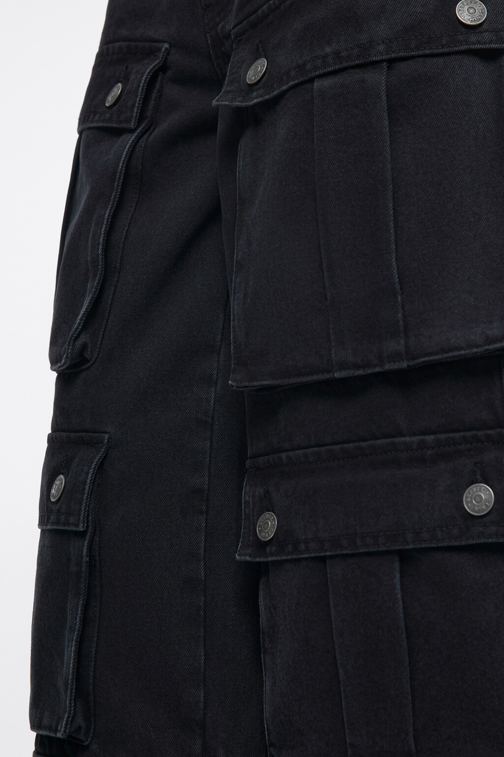 Джинсы карго широкие с большими карманами - цвет черный - 7