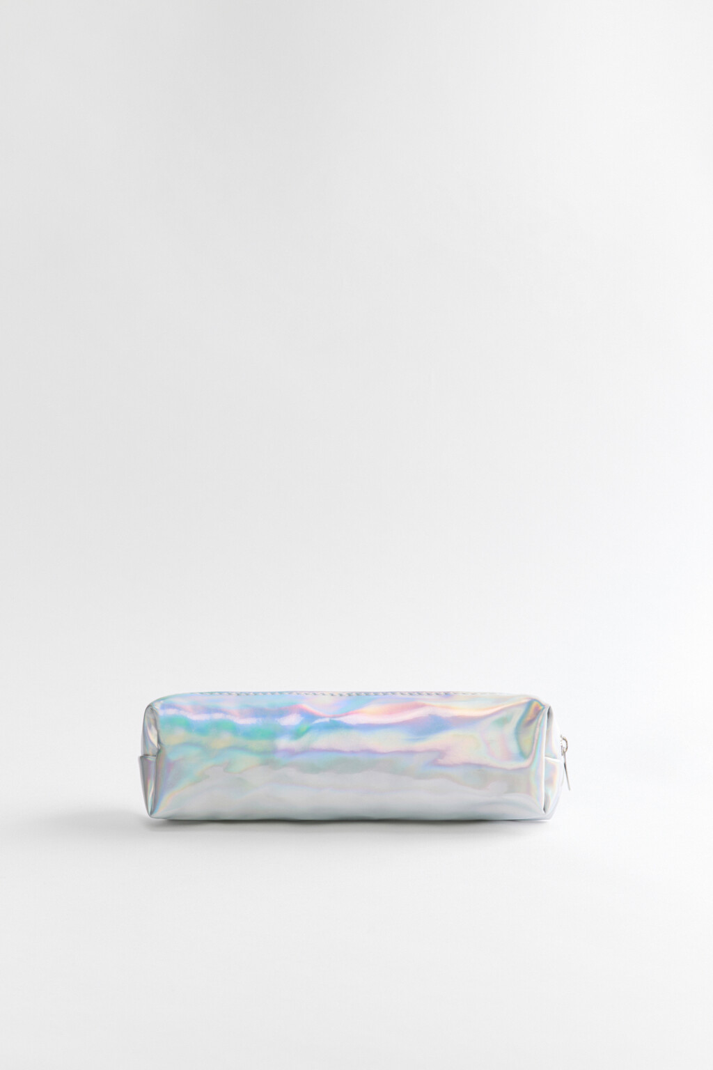 Пенал лакированный на молнии - цвет серый - 1