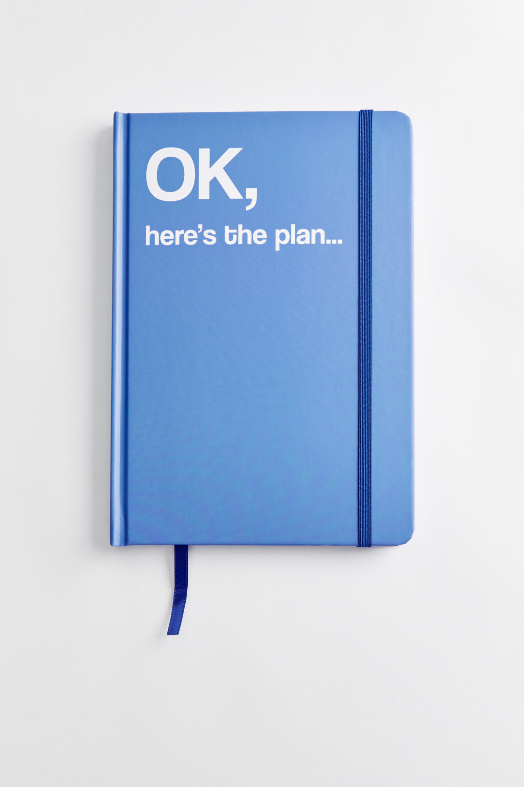 Блокнот для записей с закладкой и резинкой - цвет синий - 1