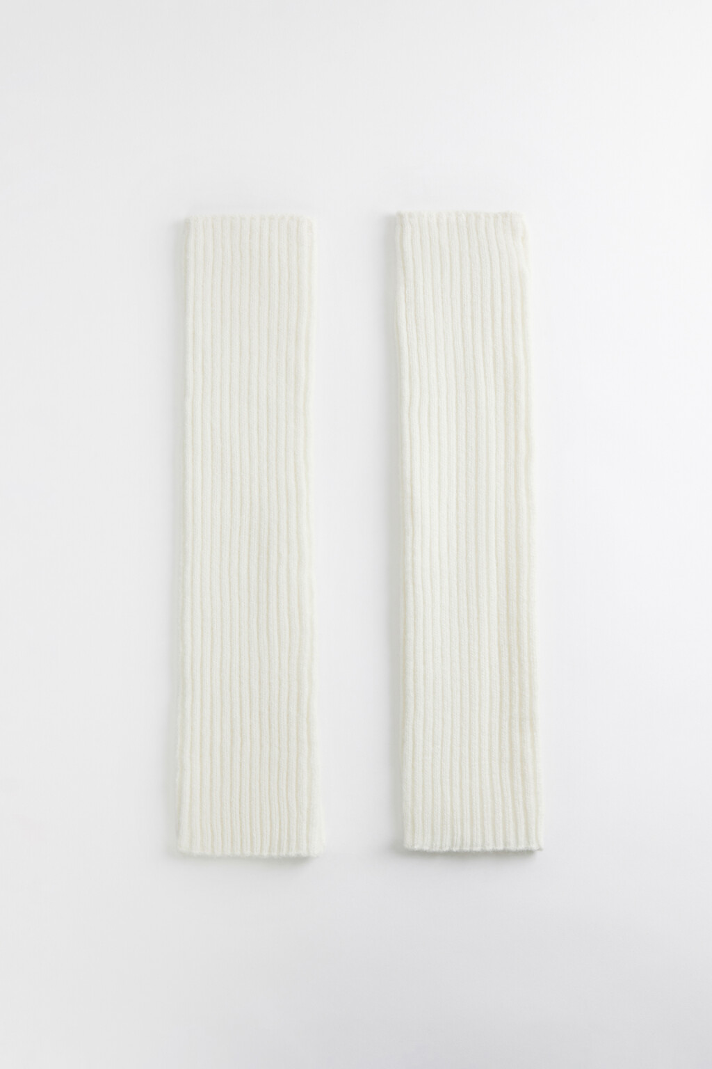 Гетры высокие вязаные в рубчик - цвет молочный - 2