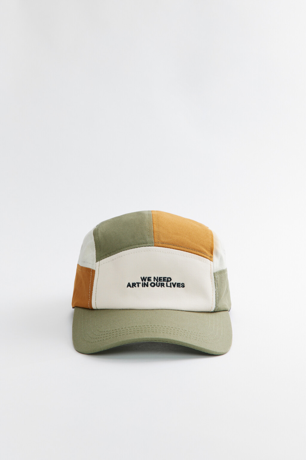 Бейсболка хлопковая в стиле колор-блок с надписью - цвет мультиколор - 2