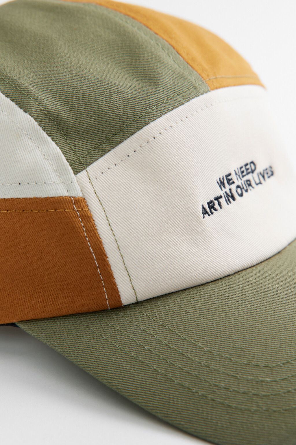 Бейсболка хлопковая в стиле колор-блок с надписью - цвет мультиколор - 3