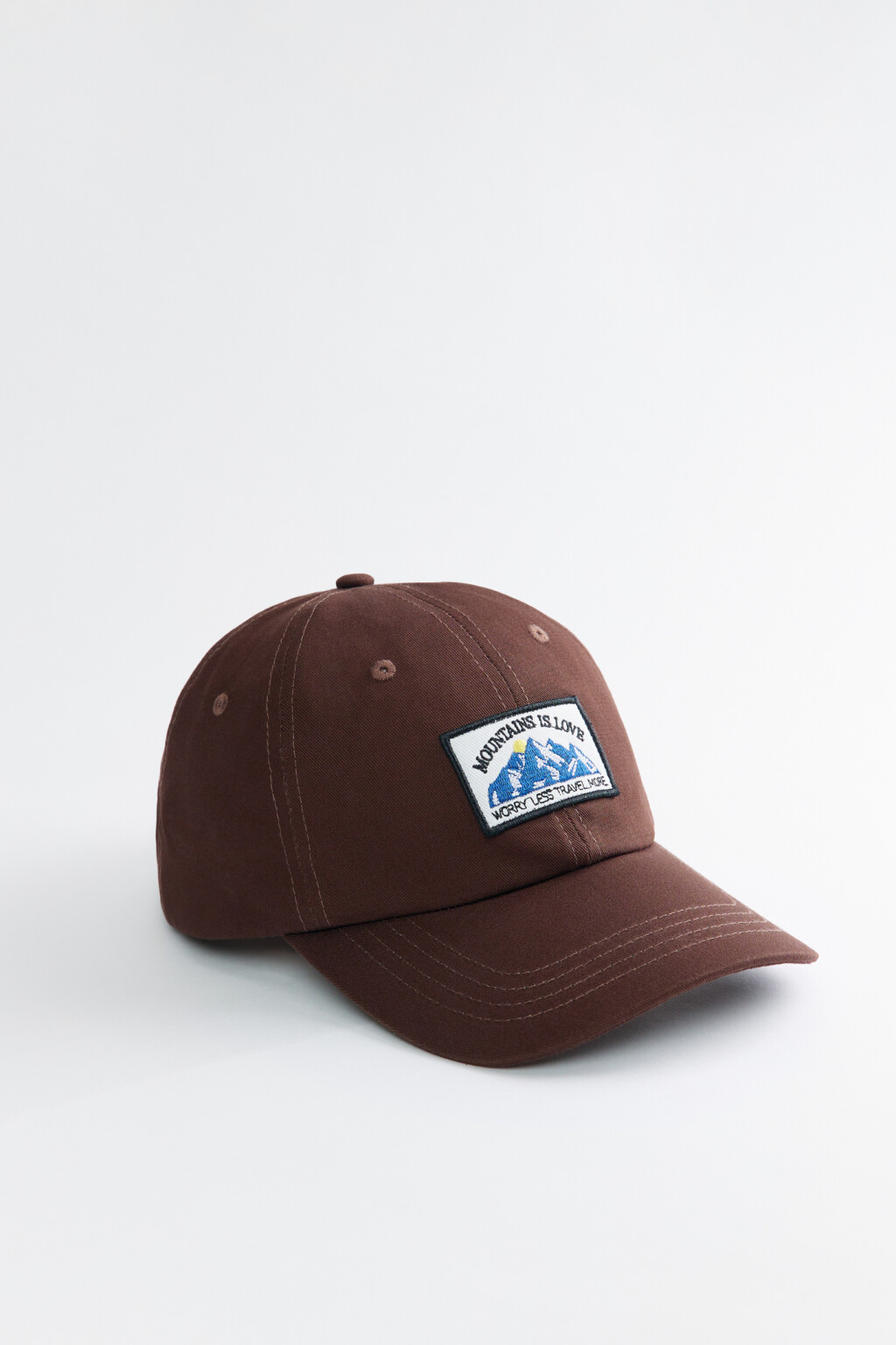 Бейсболка хлопковая с принтом-вышивкой - цвет коричневый - 2