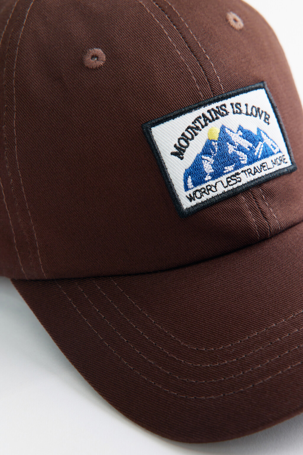 Бейсболка хлопковая с принтом-вышивкой - цвет коричневый - 3