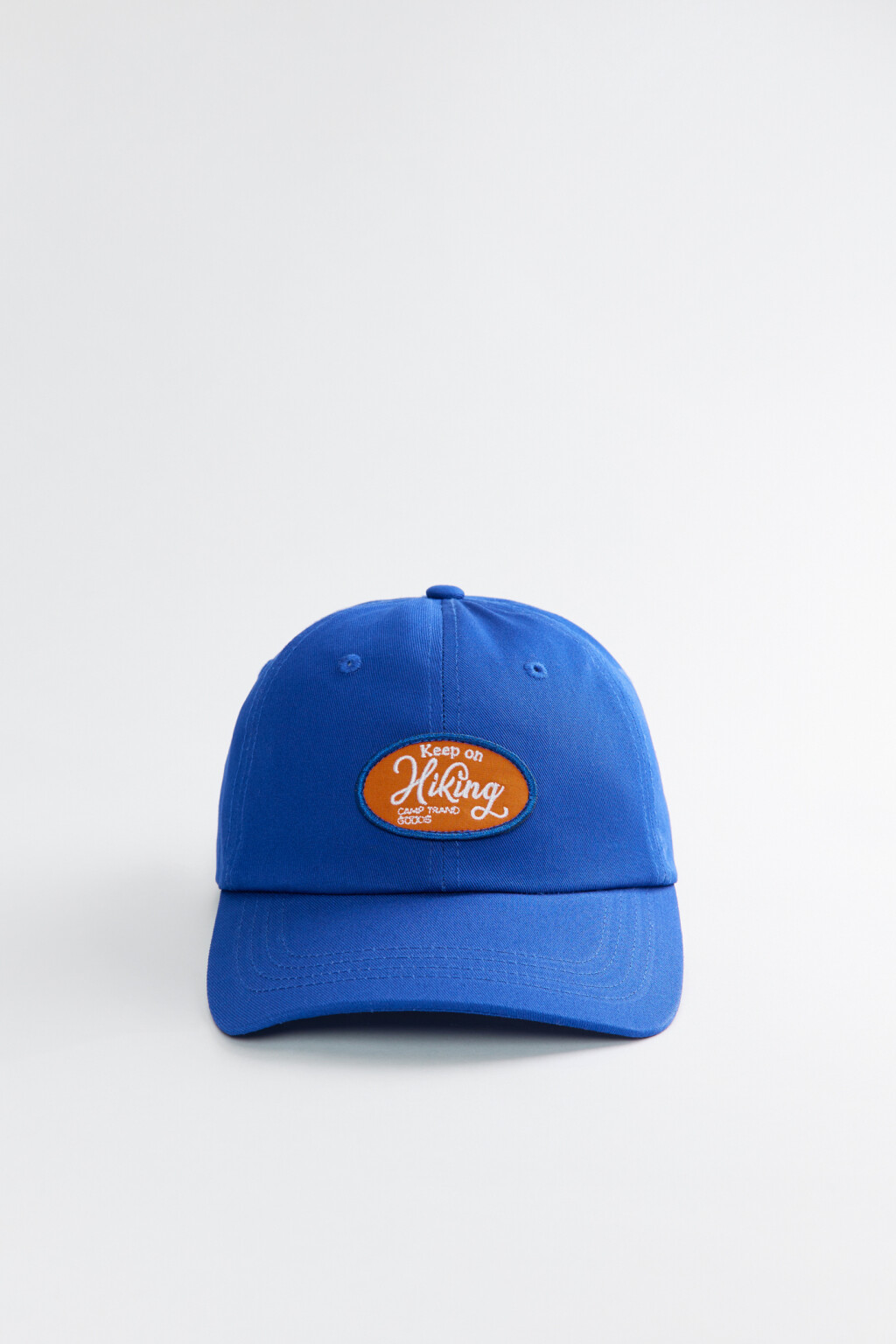 Бейсболка хлопковая с принтом-вышивкой - цвет синий - 1