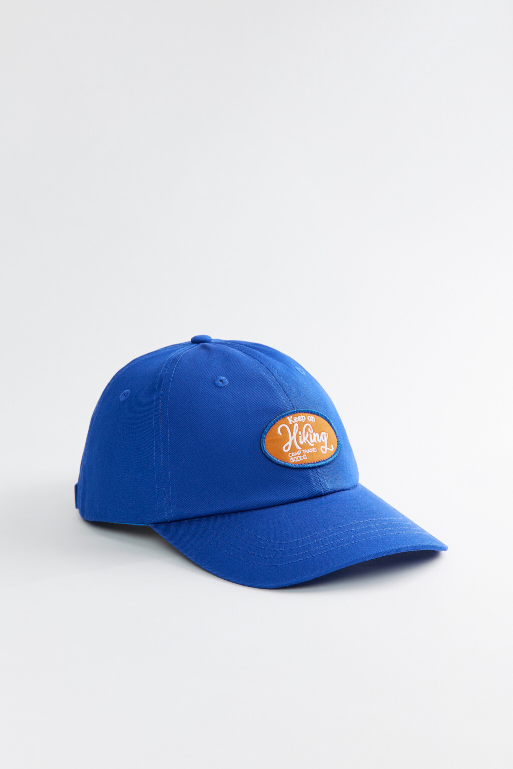 Бейсболка хлопковая с принтом-вышивкой - цвет синий - 2