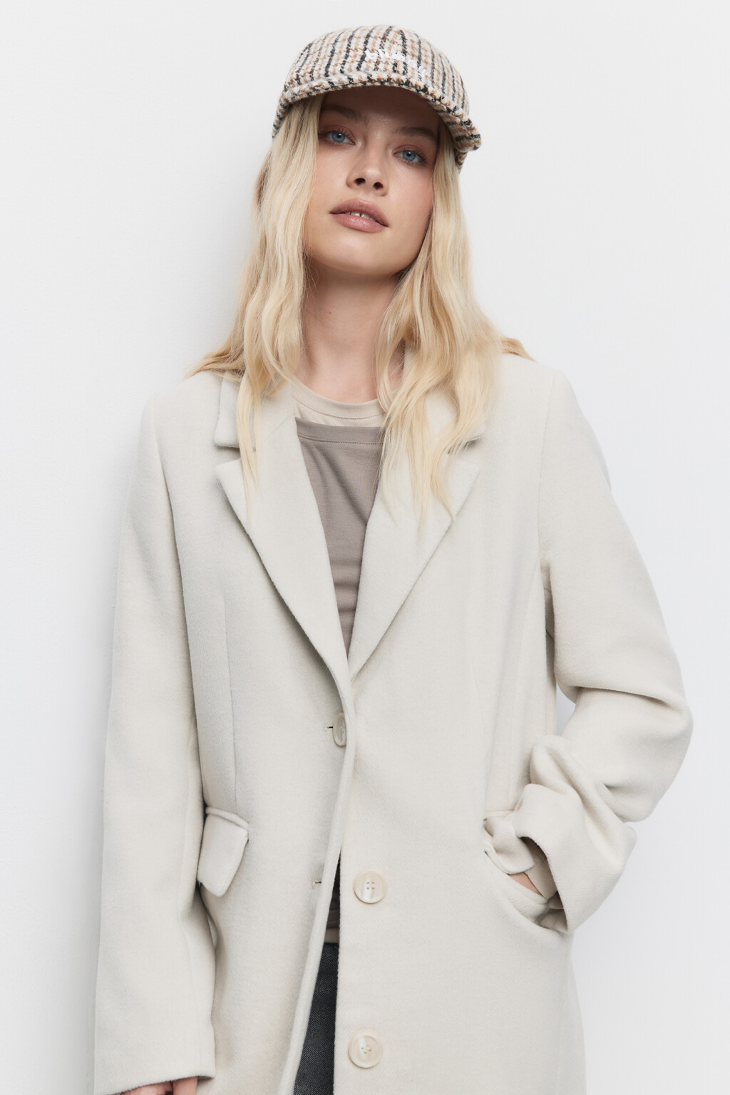 Бейсболка фетровая в клетку с принтом-надписью - цвет мультиколор - 3