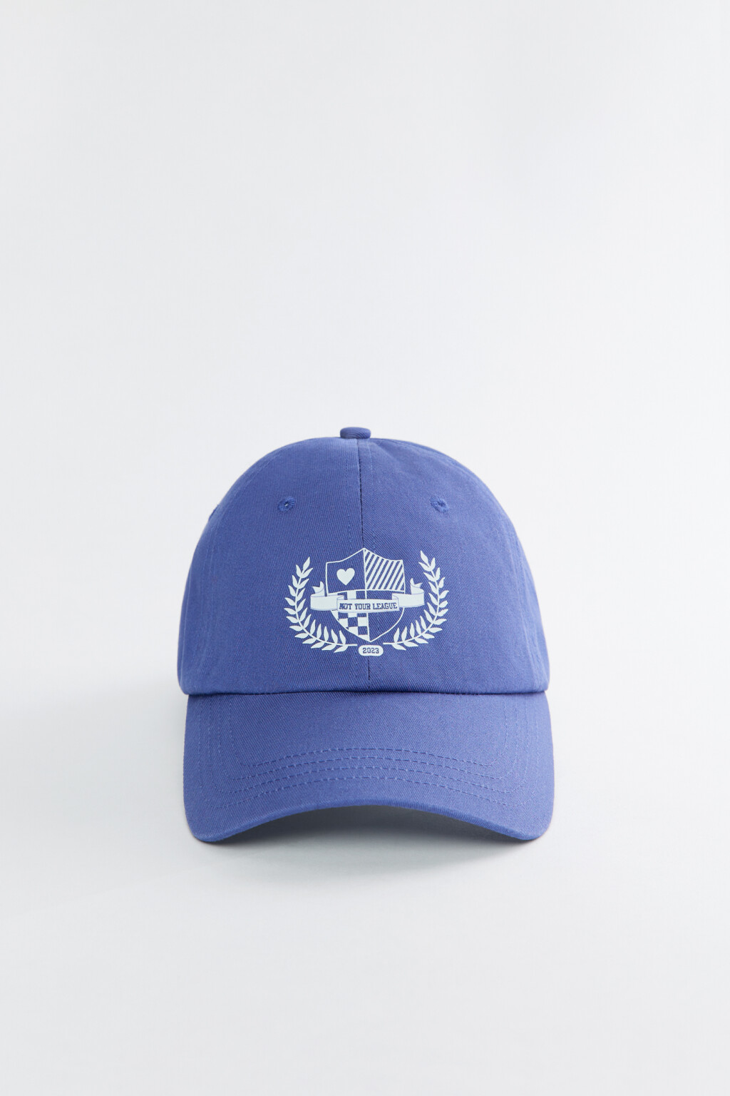 Бейсболка хлопковая с принтом в университетском стиле - цвет синий - 2