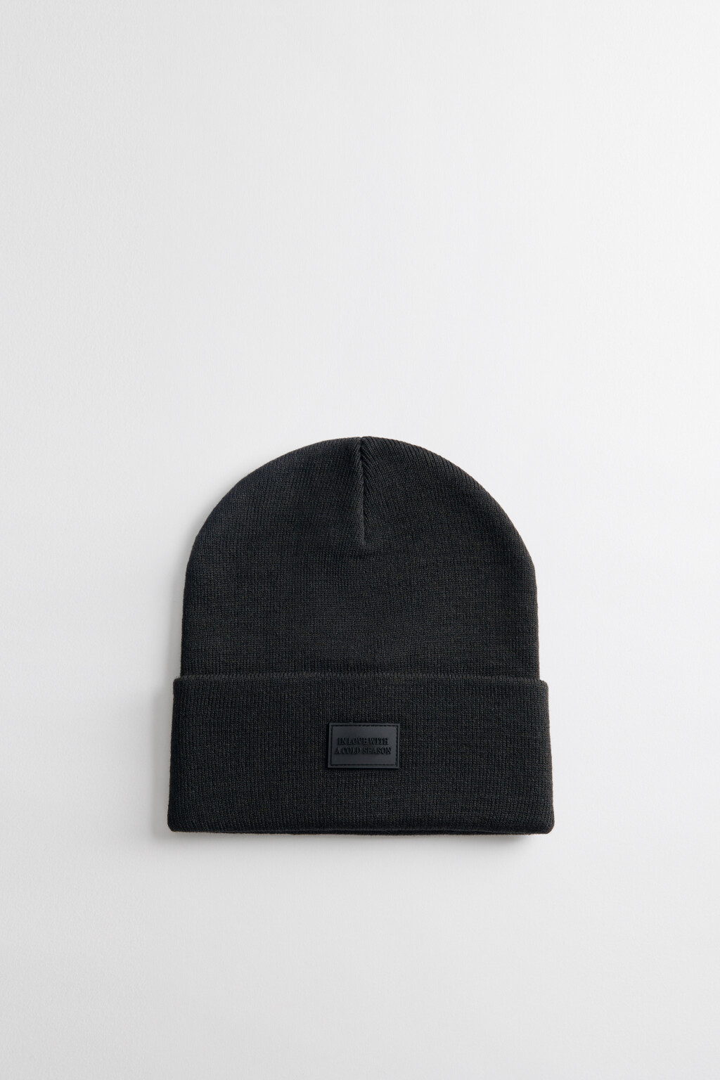 Шапка-бини вязаная из переработанного полиэстера - цвет черный - 1