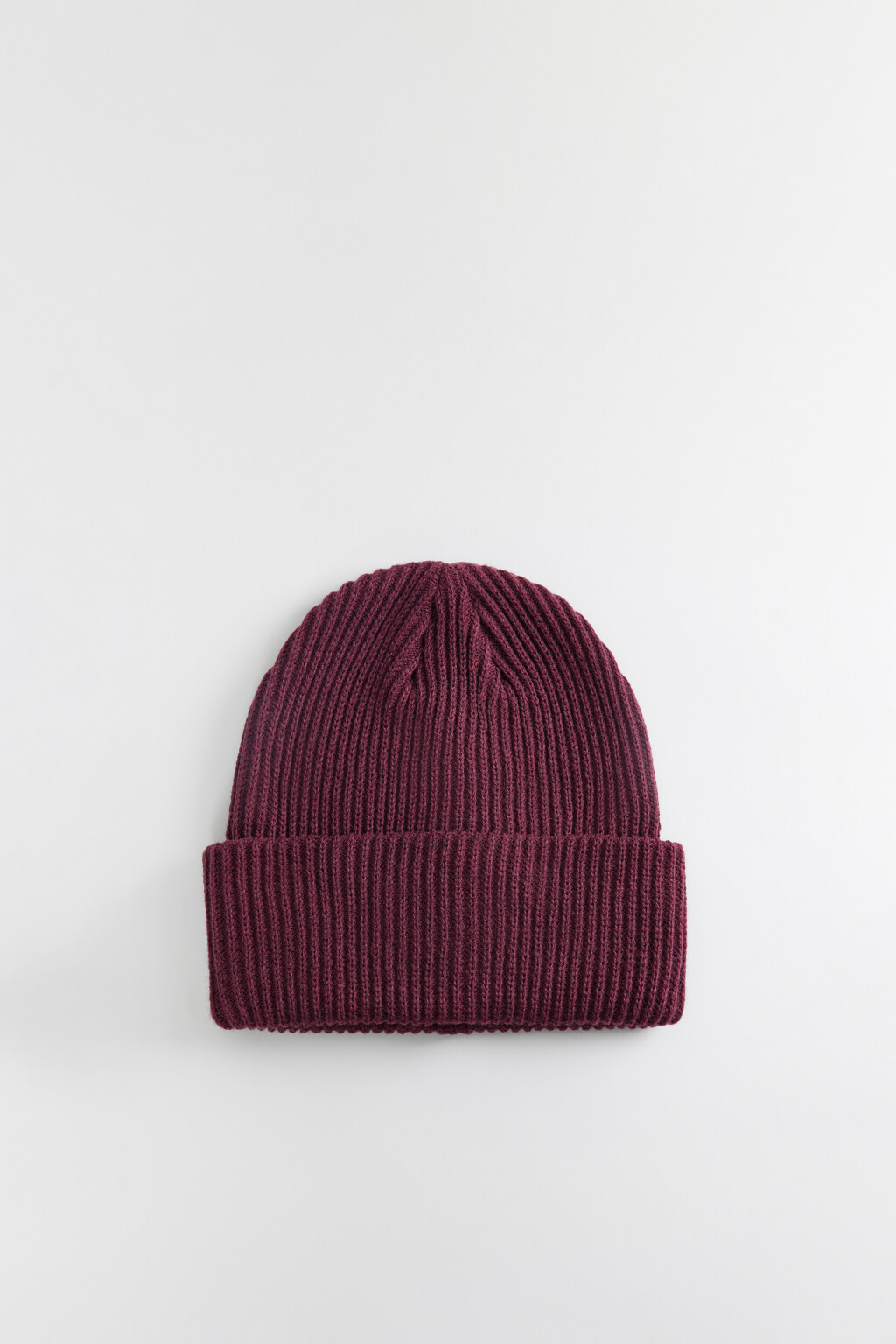Шапка-бини вязаная из переработанного полиэстера - цвет бордовый - 3