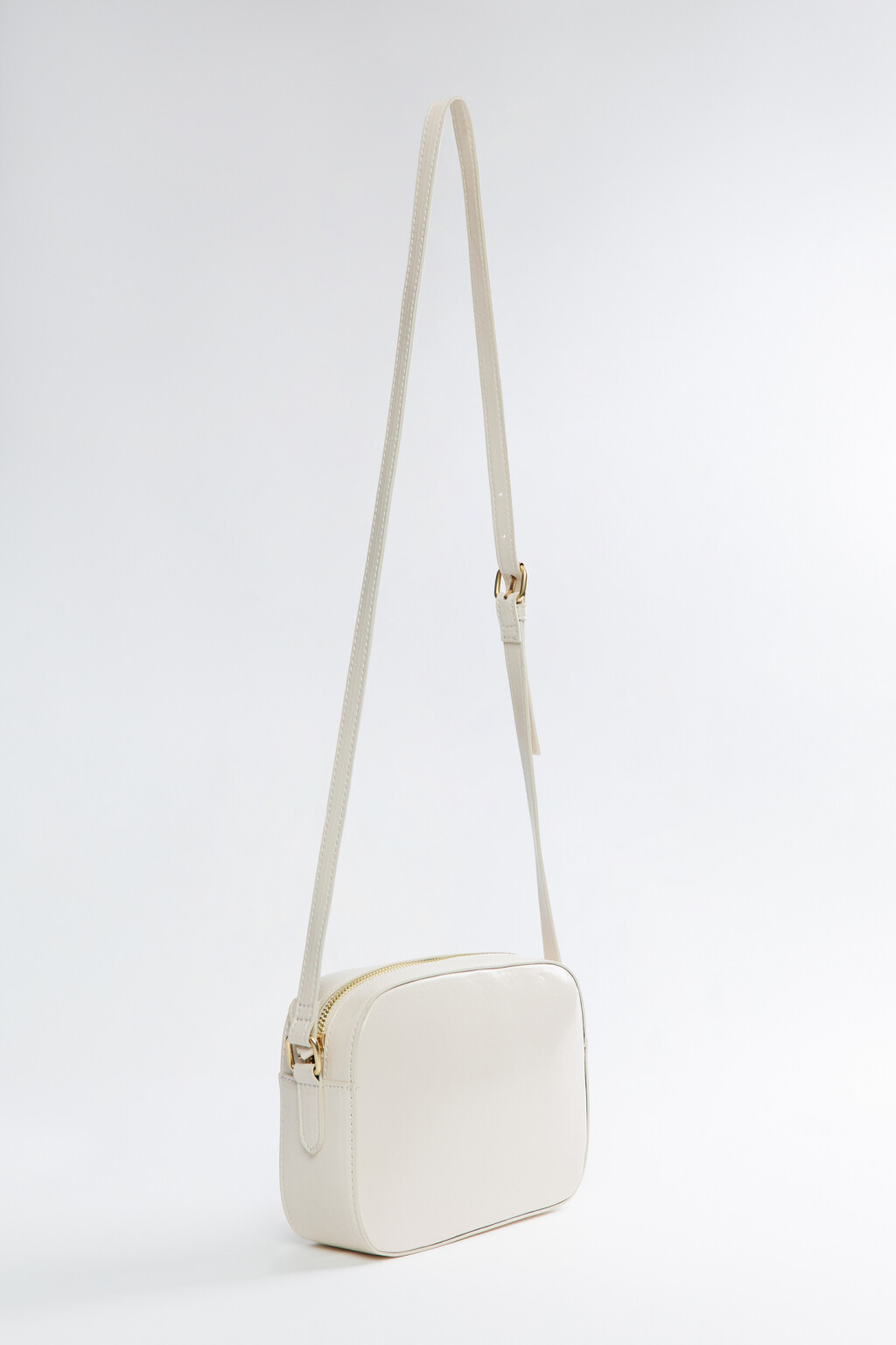 Сумка-кроссбоди прямоугольная с ремнем через плечо - цвет бежевый - 2