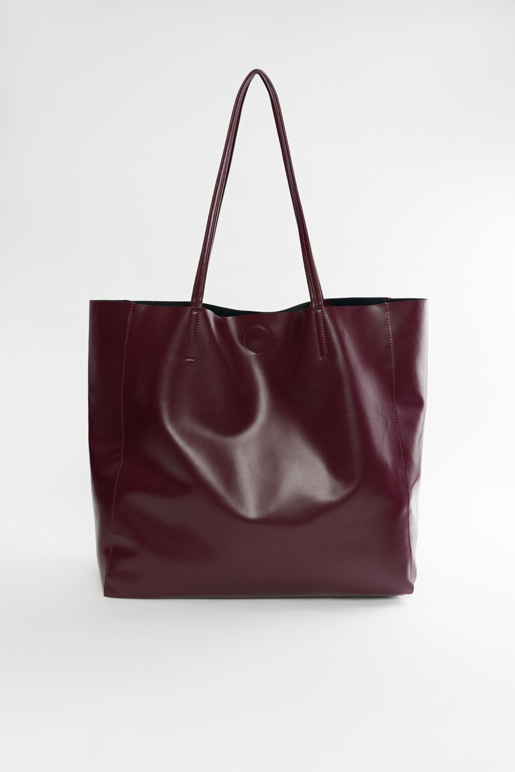 Сумка-тоут на плечо мягкая  - цвет бордовый - 1