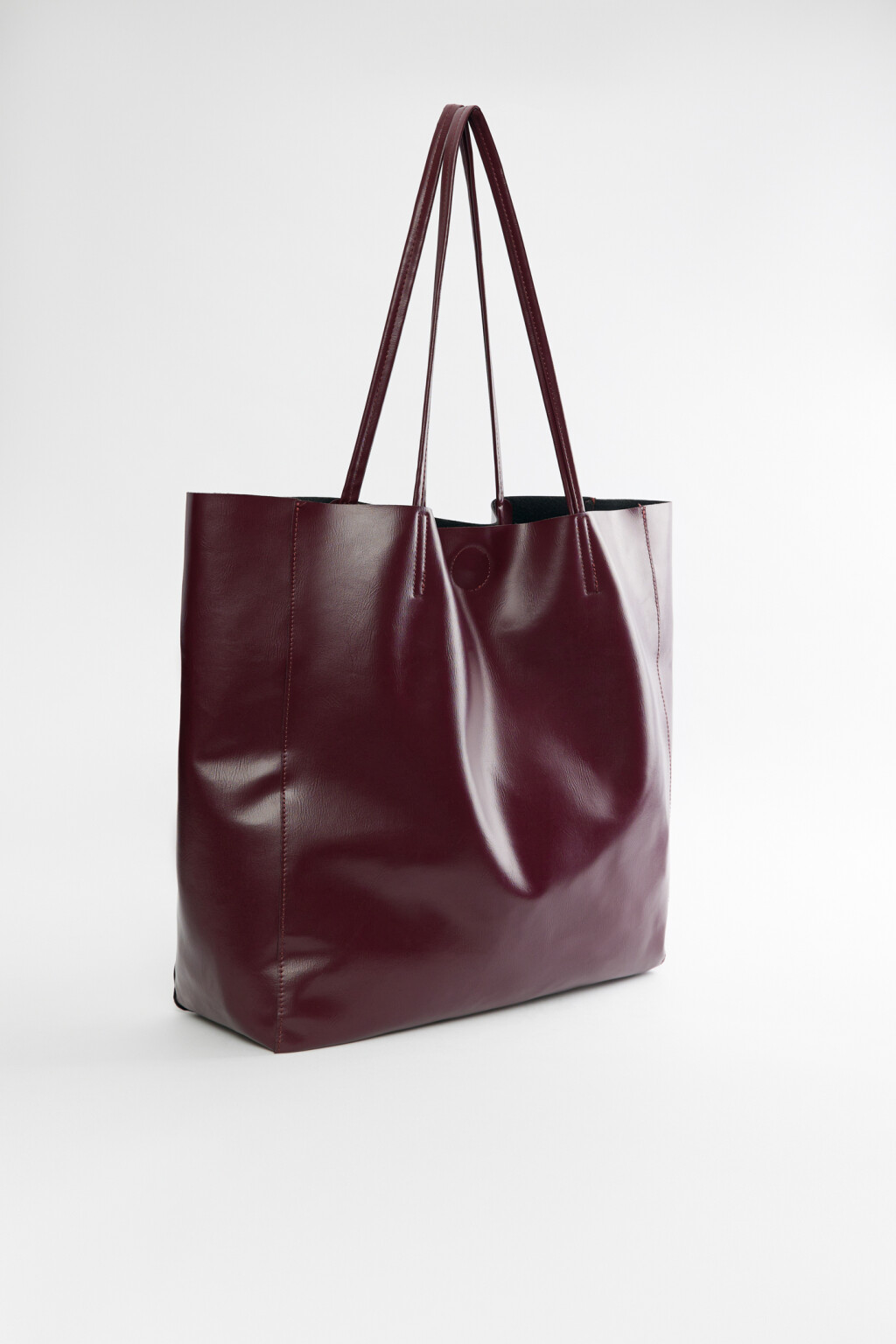 Сумка-тоут на плечо мягкая  - цвет бордовый - 2