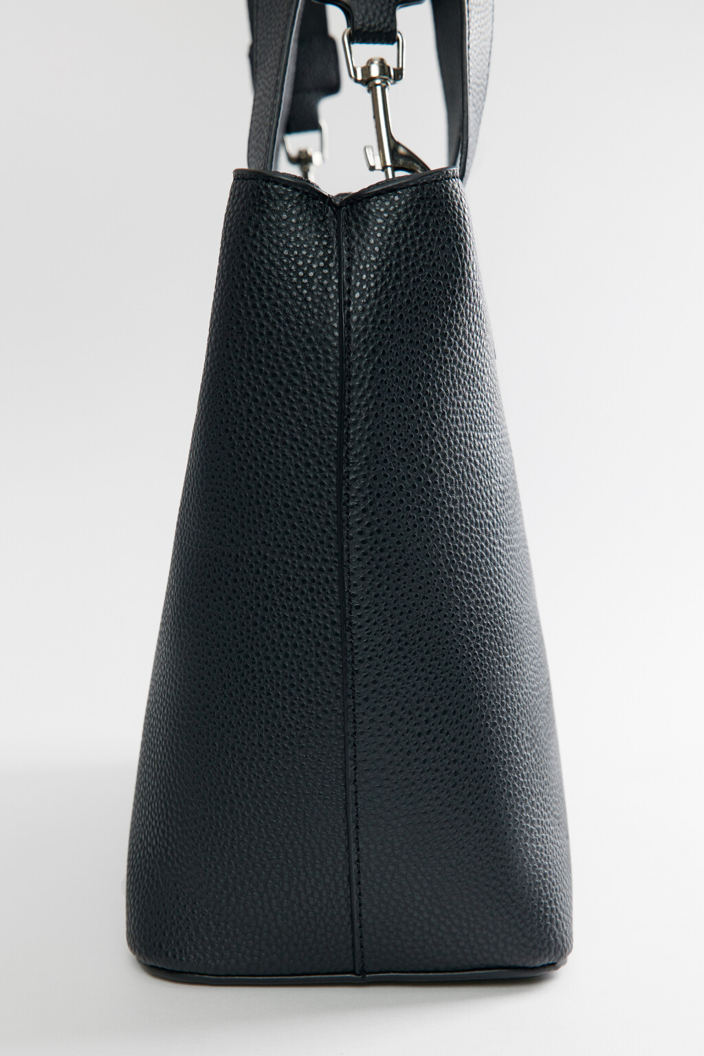 Сумка-тоут из искусственной кожи с ручками и ремнем через плечо - цвет черный - 3