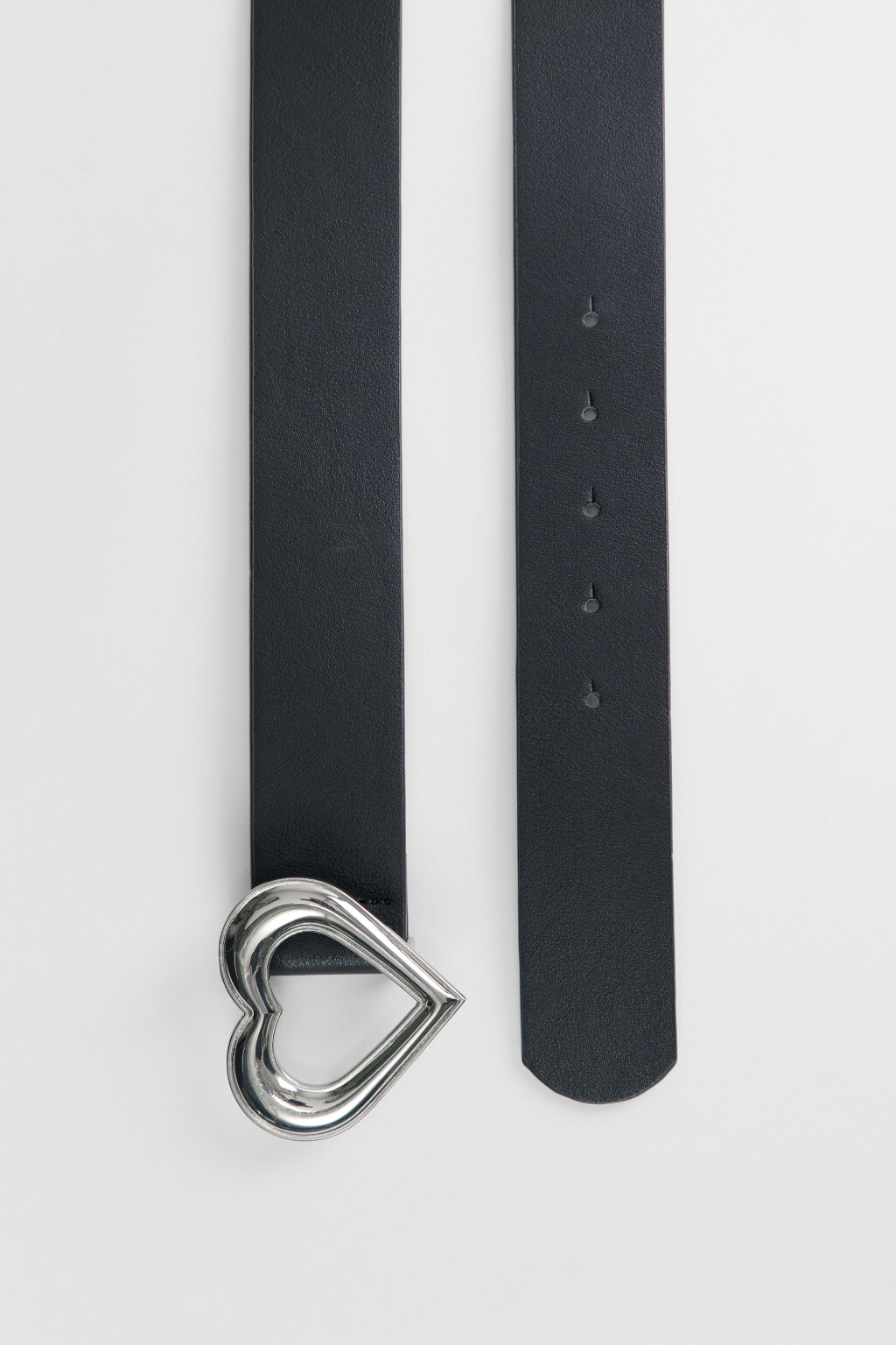 Ремень с пряжкой-сердечком - цвет черный - 2