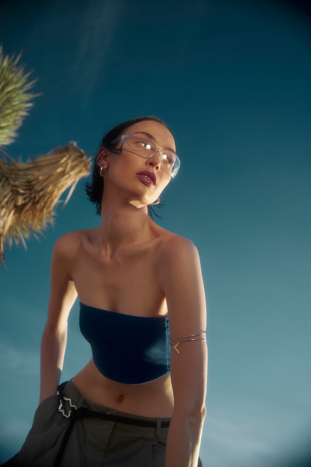 Ремень-шнурок текстильный с фигурной пряжкой - цвет черный - 3