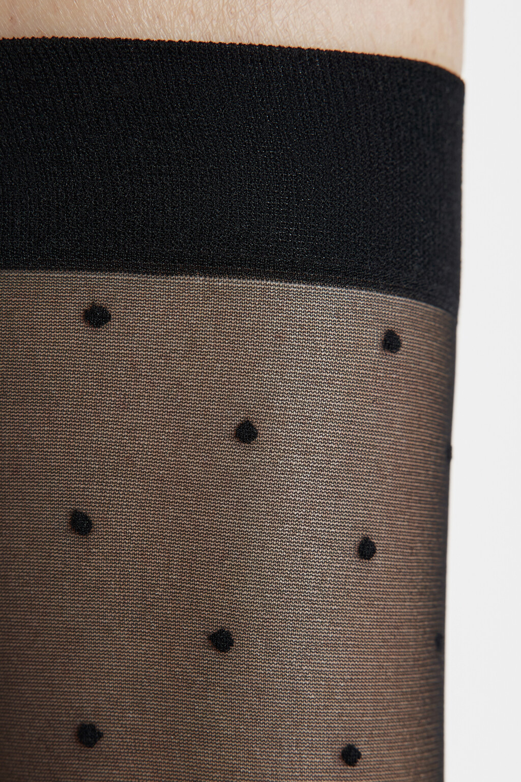 Гольфы капроновые тонкие с узором - цвет черный - 2