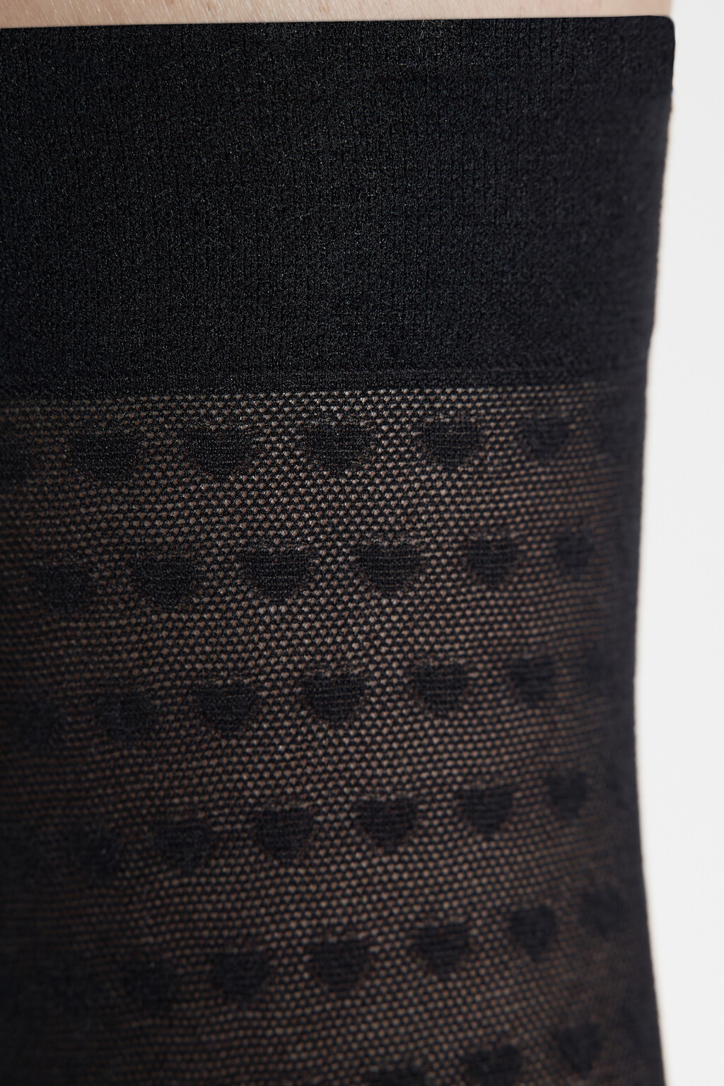 Гольфы капроновые тонкие с узором - цвет черный - 2