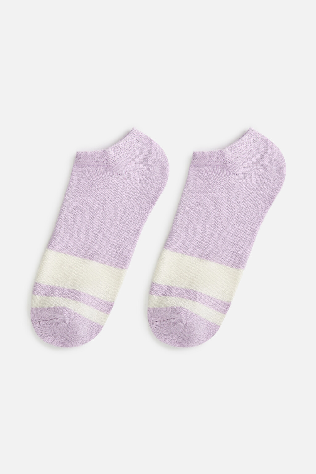 Носки-подследники с цветными полосками - цвет сиреневый - 1