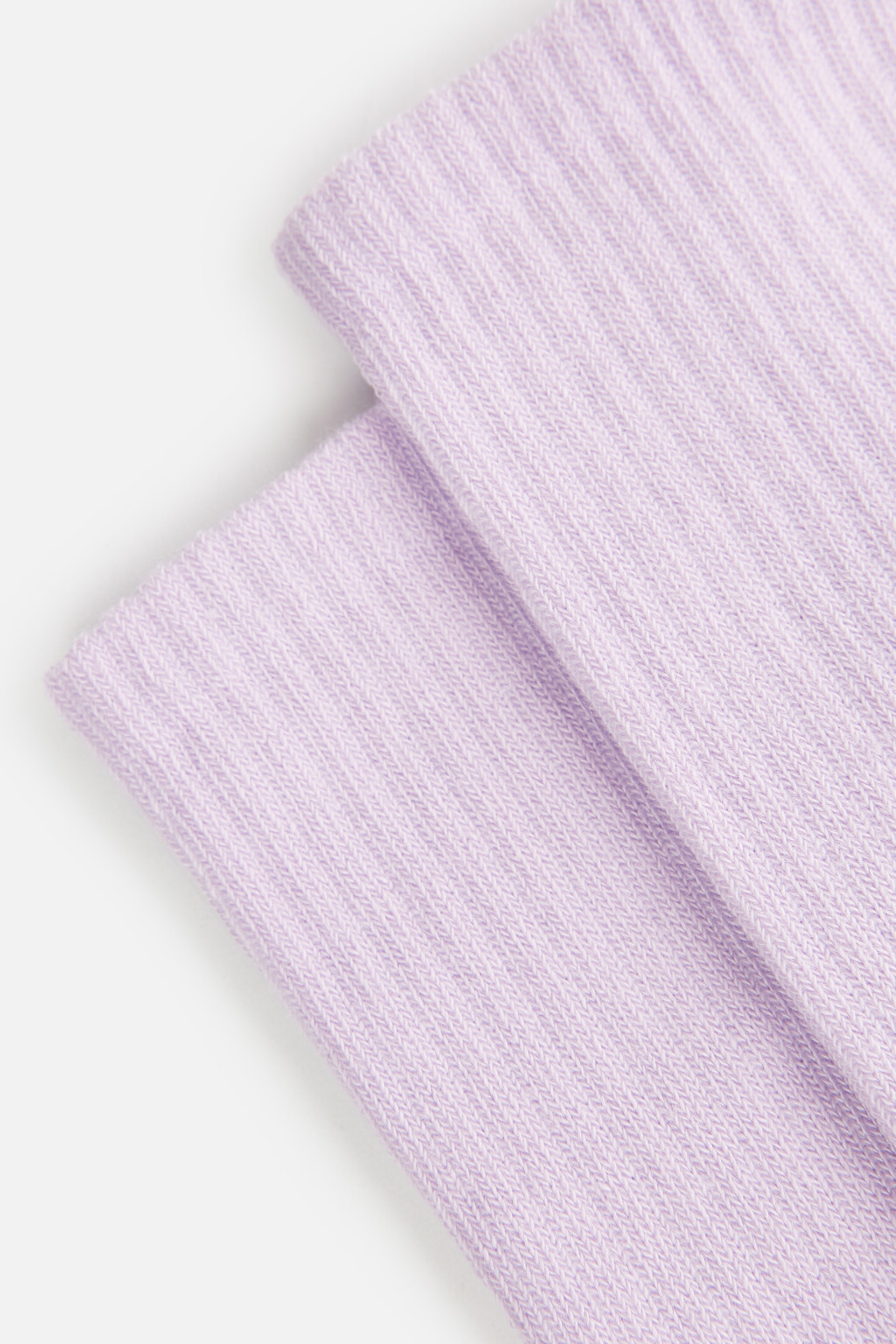 Носки высокие хлопковые в рубчик - цвет сиреневый - 2
