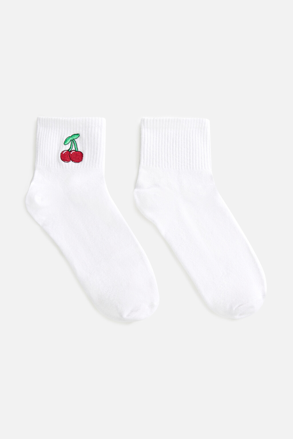 Носки короткие с принтом-вышивкой - цвет красный - 2