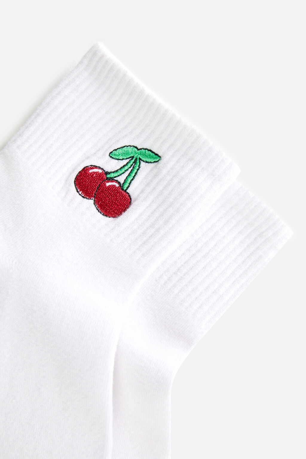 Носки короткие с принтом-вышивкой - цвет красный - 3