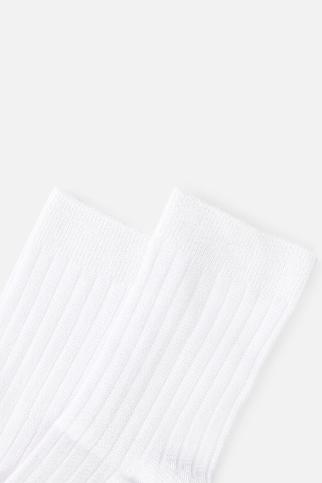 Носки высокие вискозные в рубчик - цвет белый - 2