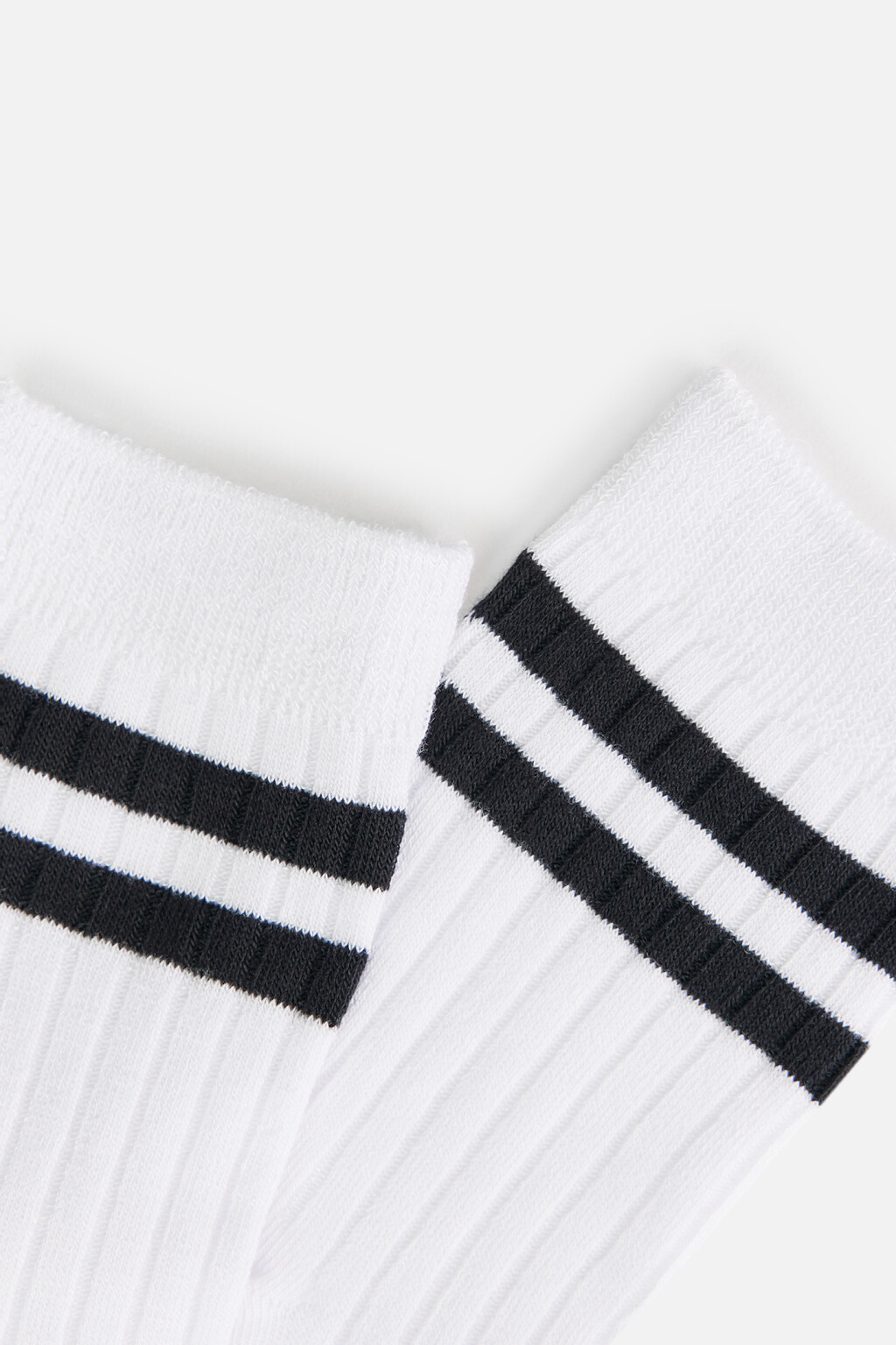 Носки высокие вискозные с полосками - цвет черный - 3