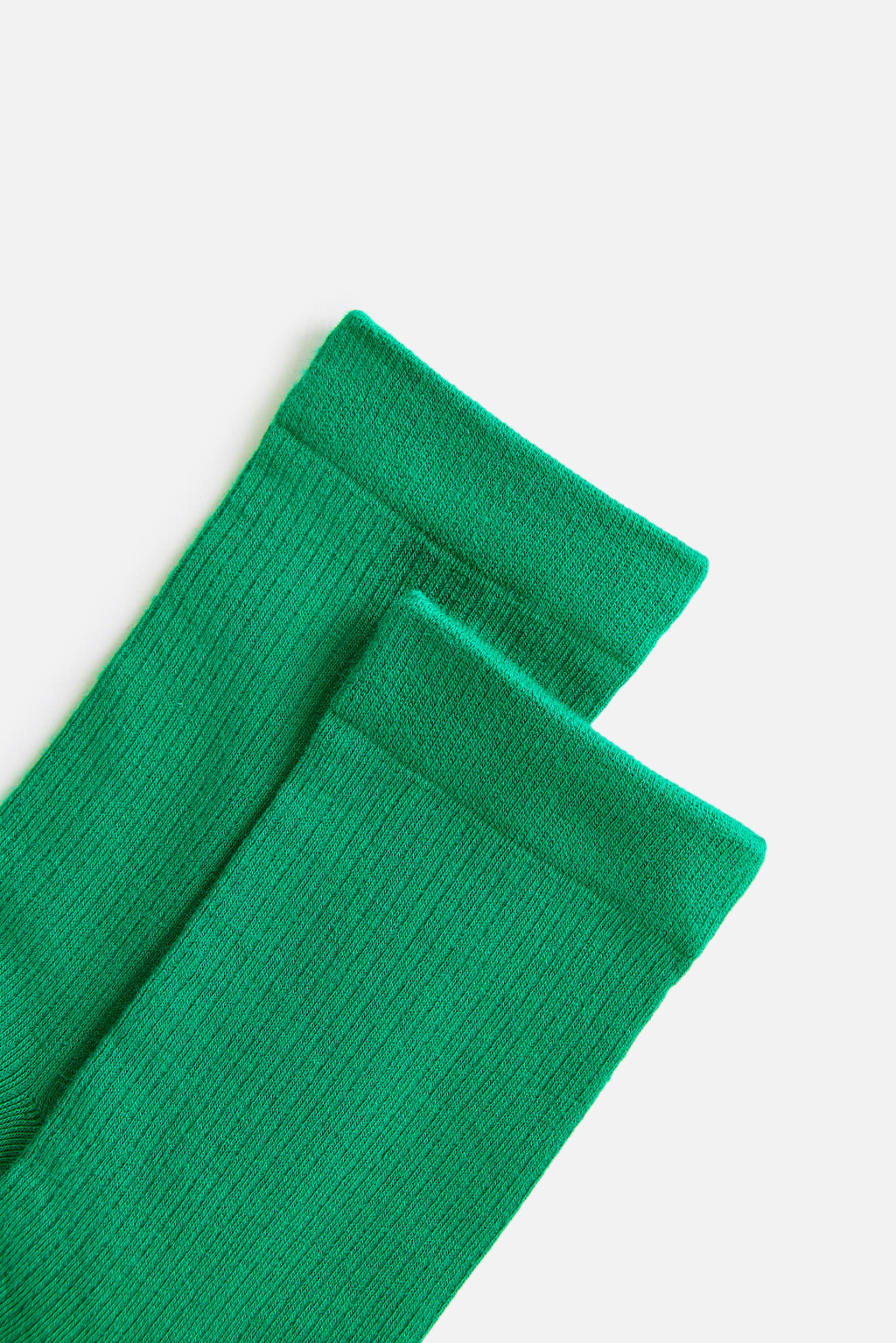 Носки высокие вискозные в рубчик - цвет зеленый - 2