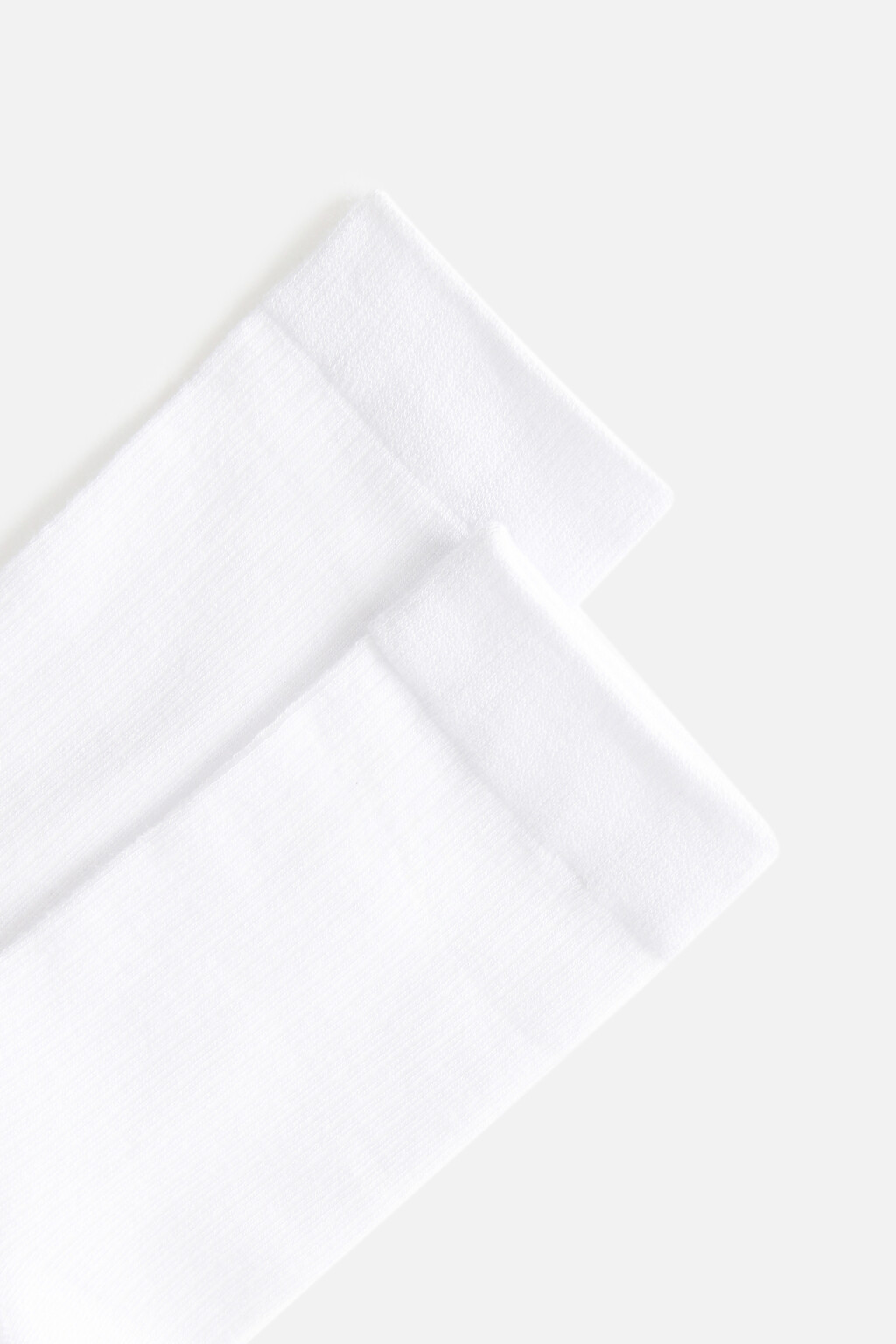 Носки высокие вискозные в рубчик - цвет белый - 2