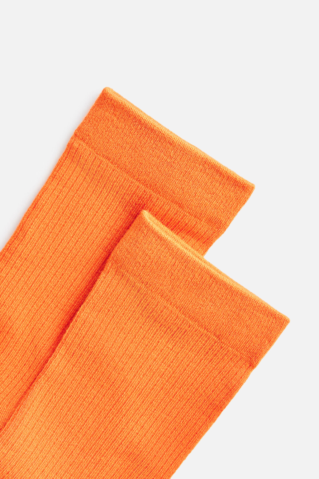 Носки высокие вискозные в рубчик - цвет оранжевый - 2