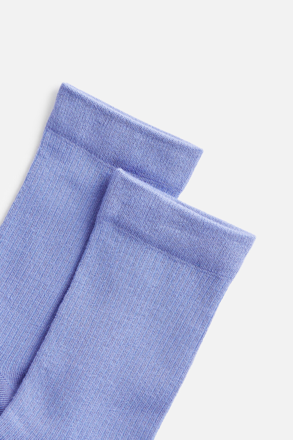 Носки высокие вискозные в рубчик - цвет голубой - 2