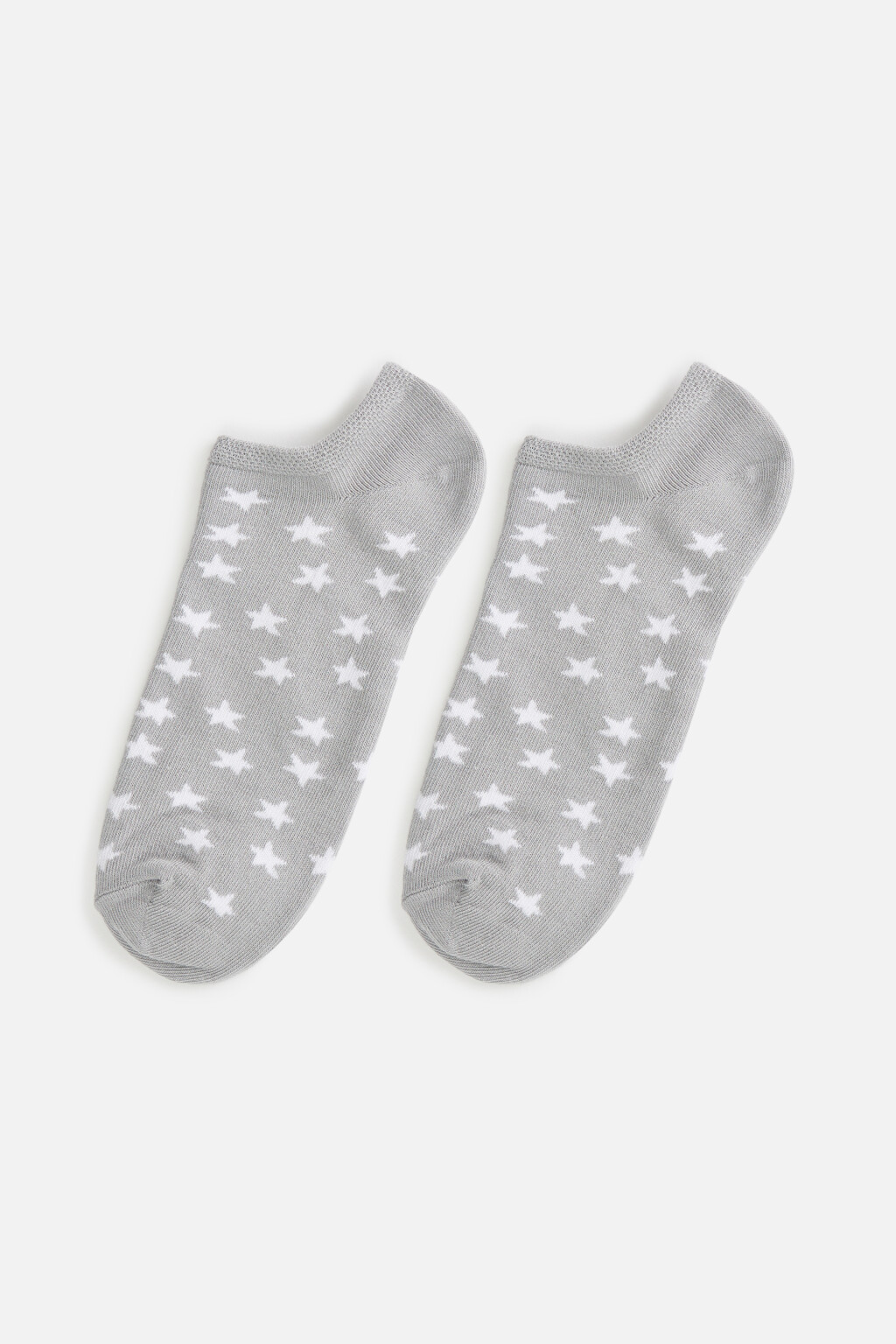 Носки-подследники хлопковые с принтом - цвет белый - 1