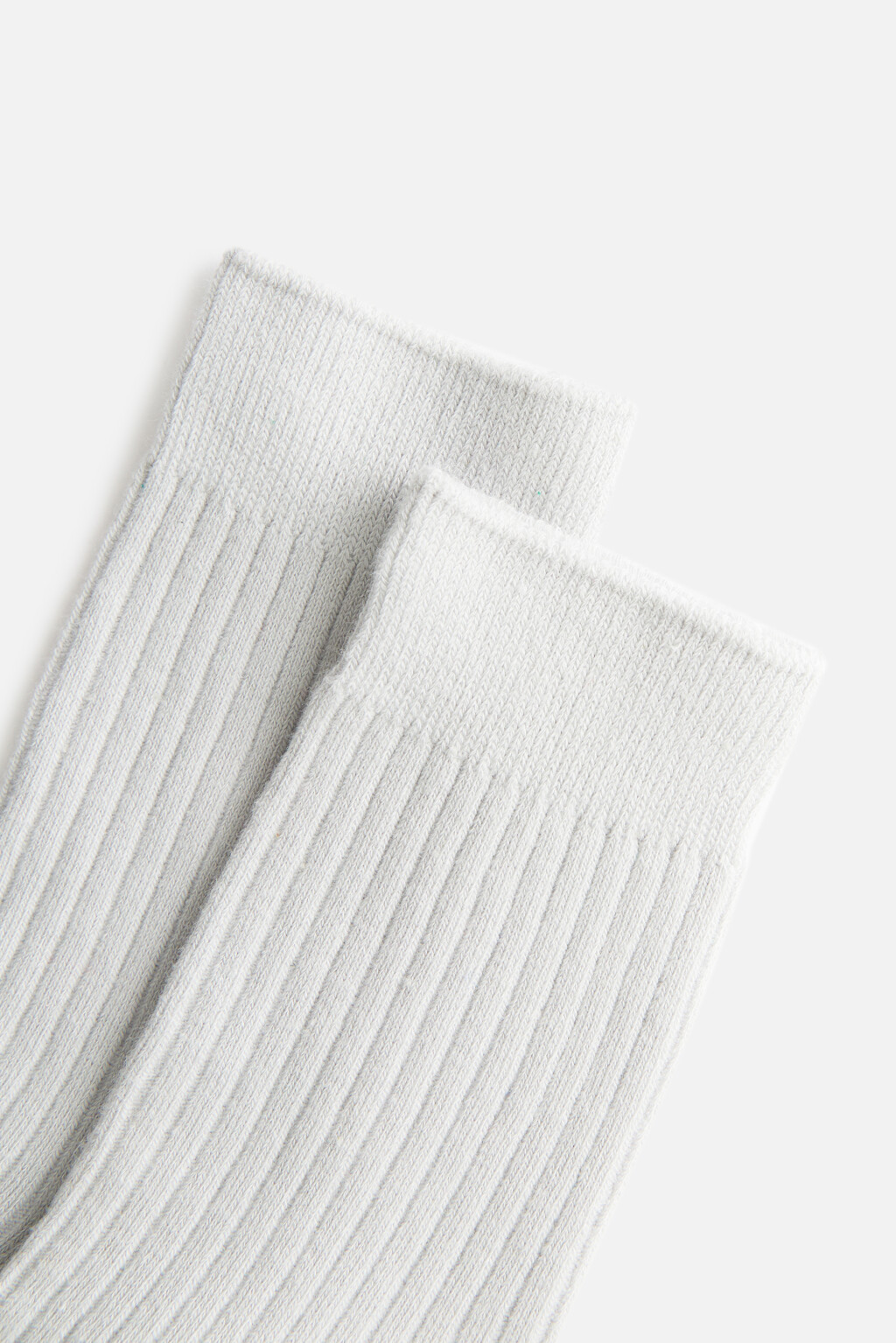 Носки высокие хлопковые в рубчик - цвет серый - 2