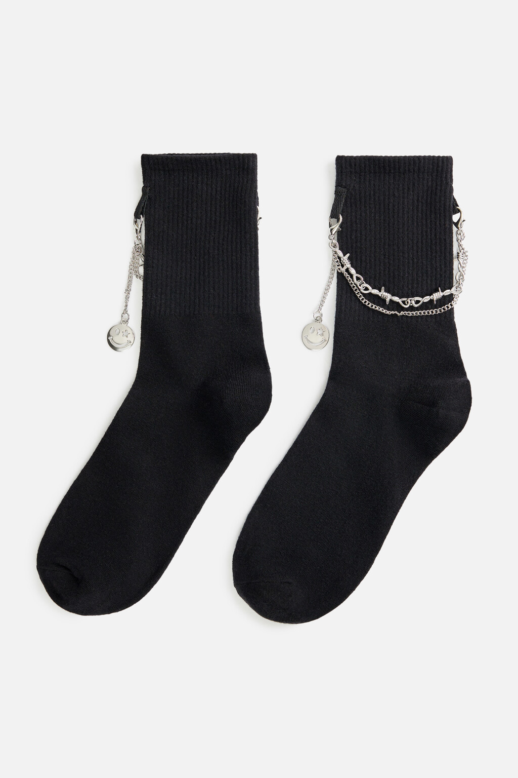 носки с цепью декоративной женские - цвет черный - 1