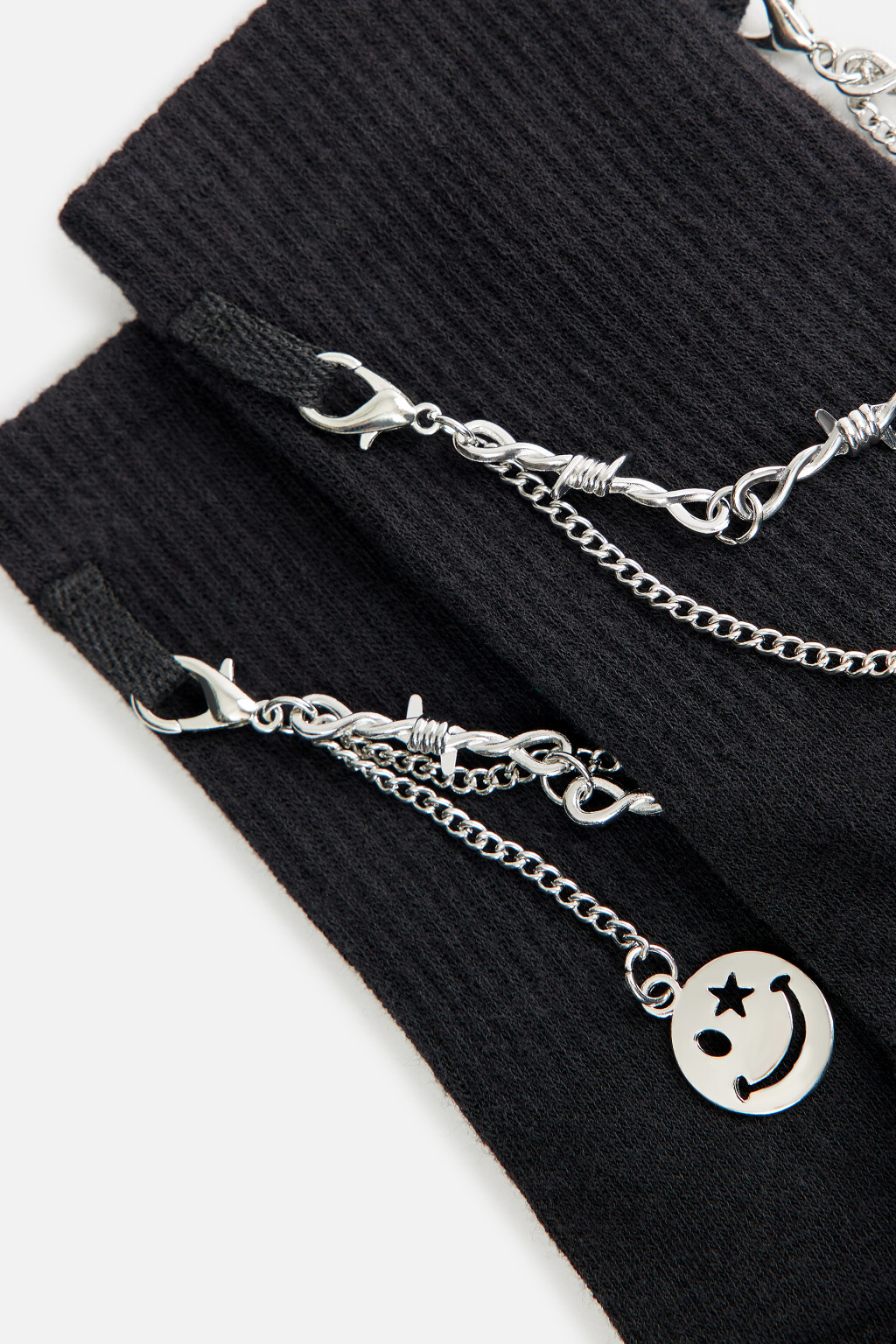 носки с цепью декоративной женские - цвет черный - 2