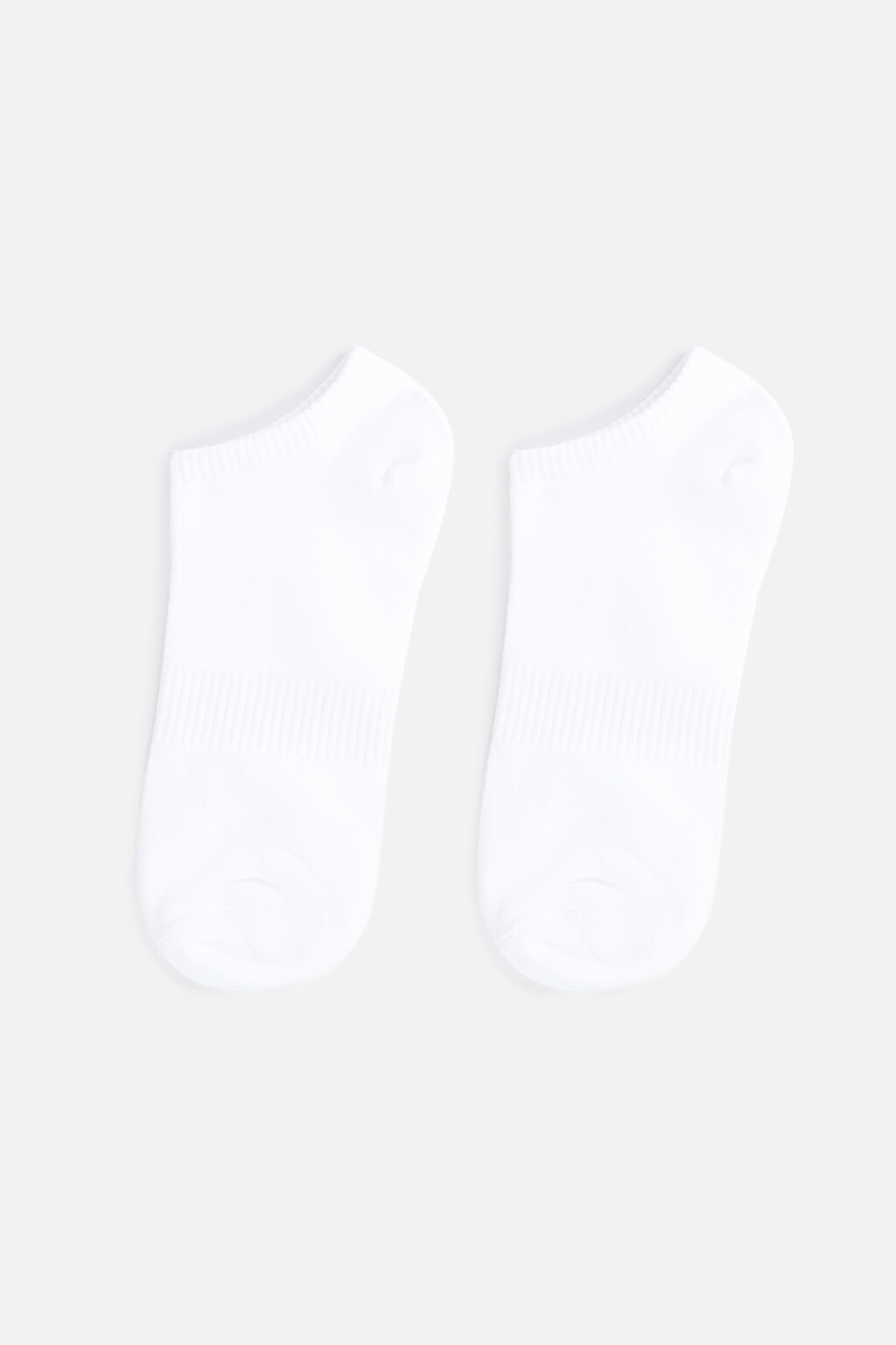 Носки-подследники хлопковые однотонные - цвет белый - 1