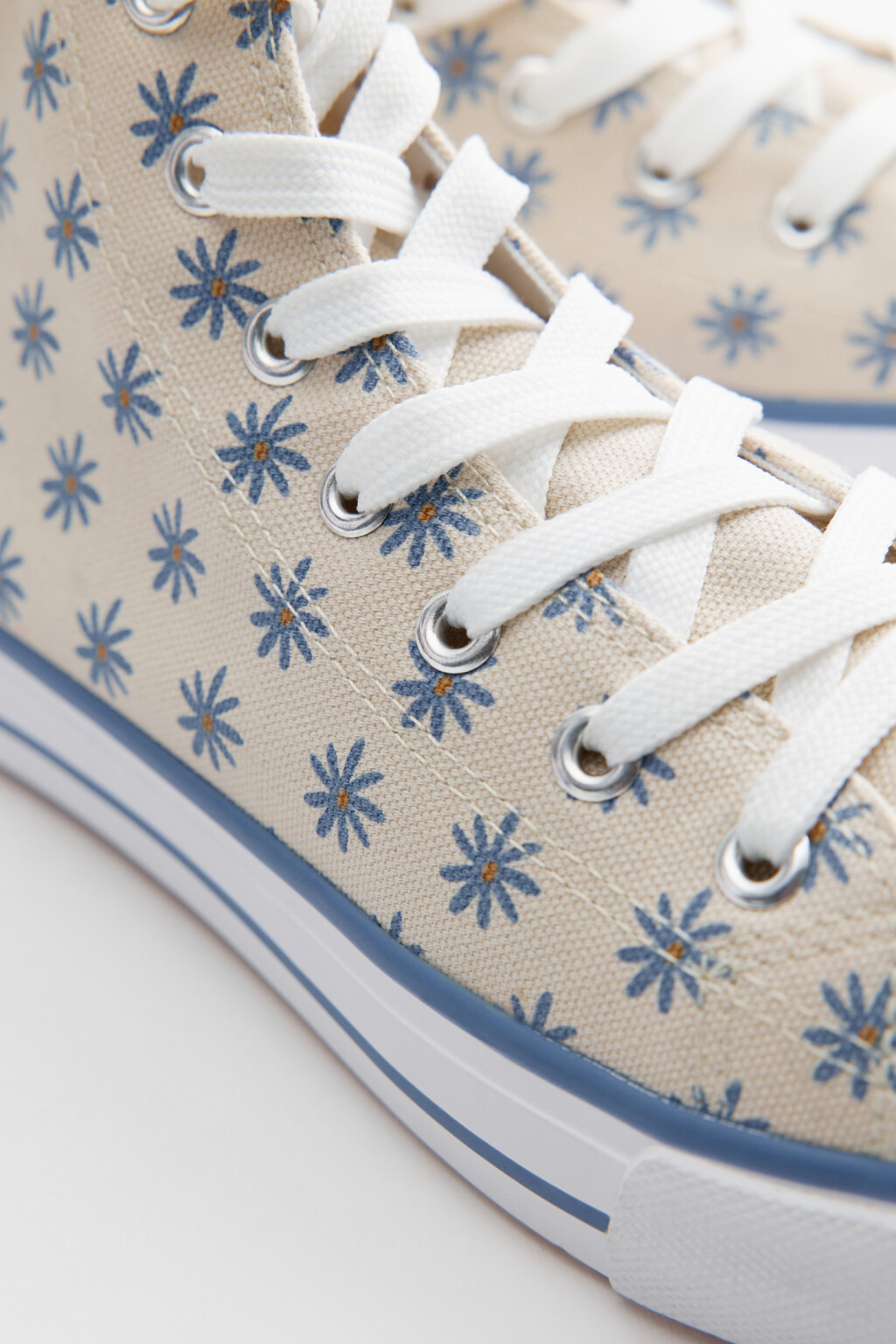 Кеды высокие текстильные с цветочным принтом - цвет мультиколор - 5