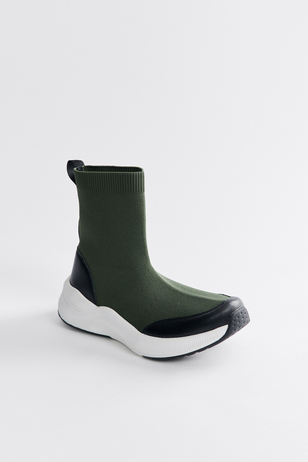 Кроссовки из эластичной сетки высокие на платформе - цвет зеленый - 3